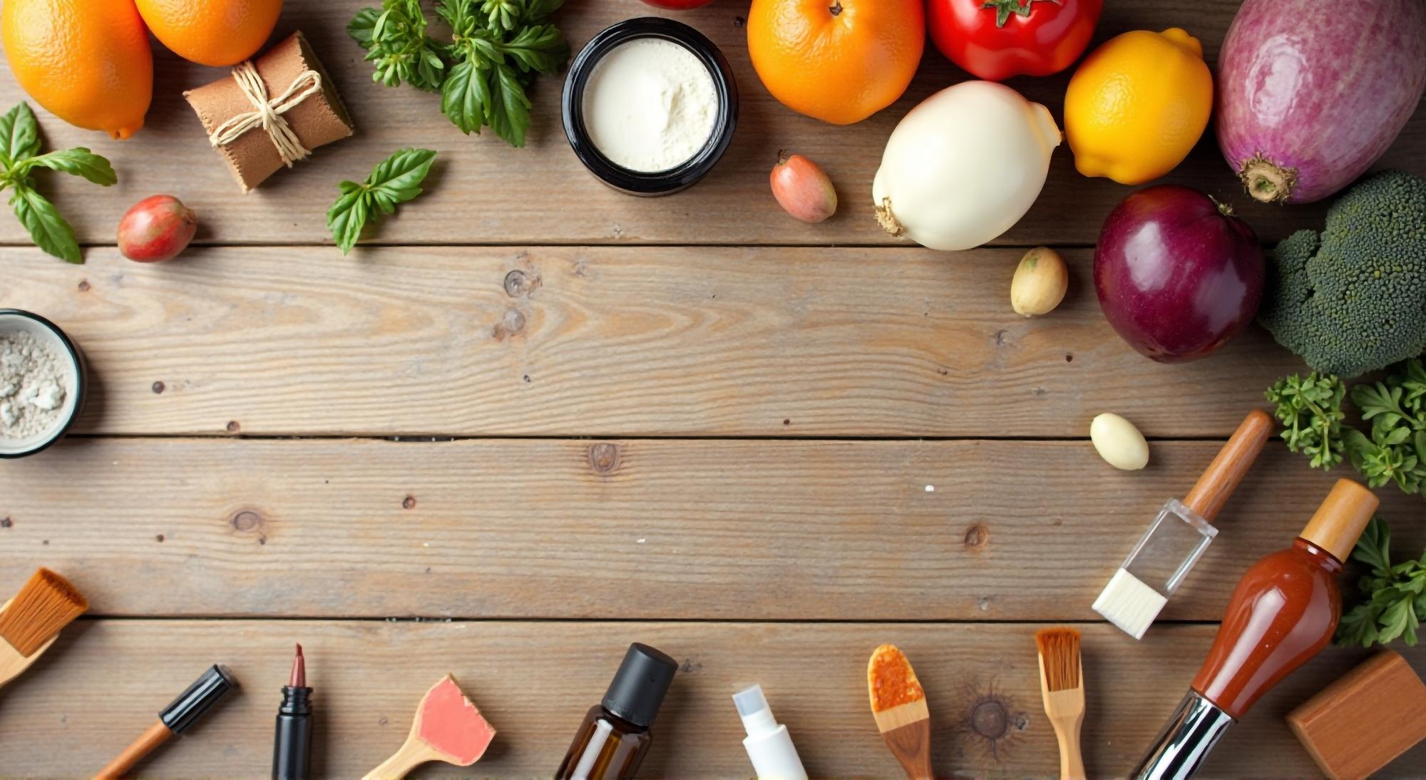 Banco di cucina con ingredienti regionali