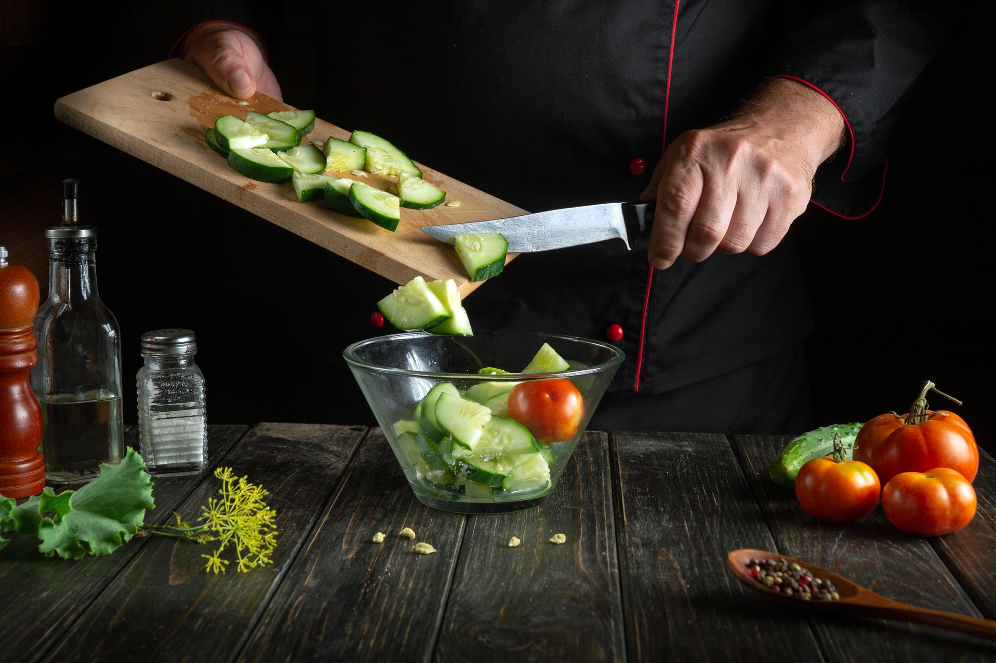 Fasi di preparazione: taglio e mise en place